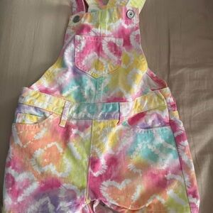 Colorful Tie-Dye Kids Overalls